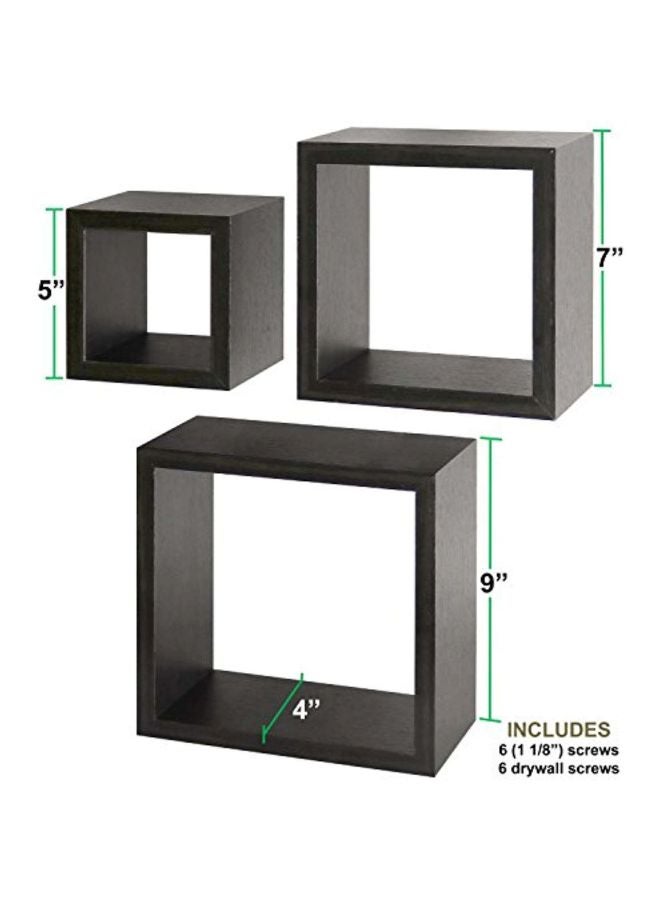 جرينكو طقم أرفف مكعب الشكل مكون من 3 قطع يعلق على الحائط رمادي 9.1x4.1x9.1بوصة - Image 3