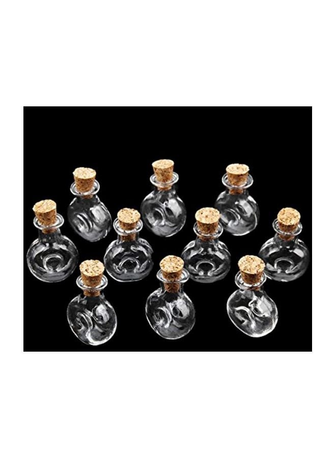 OULII 10-Piece Glass Bottle Jar With Cork Clear/Brown 2.3x2inch - Image 3