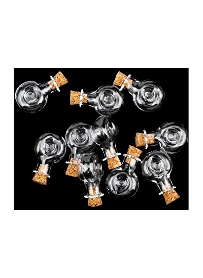 OULII 10-Piece Glass Bottle Jar With Cork Clear/Brown 2.3x2inch - Image 5