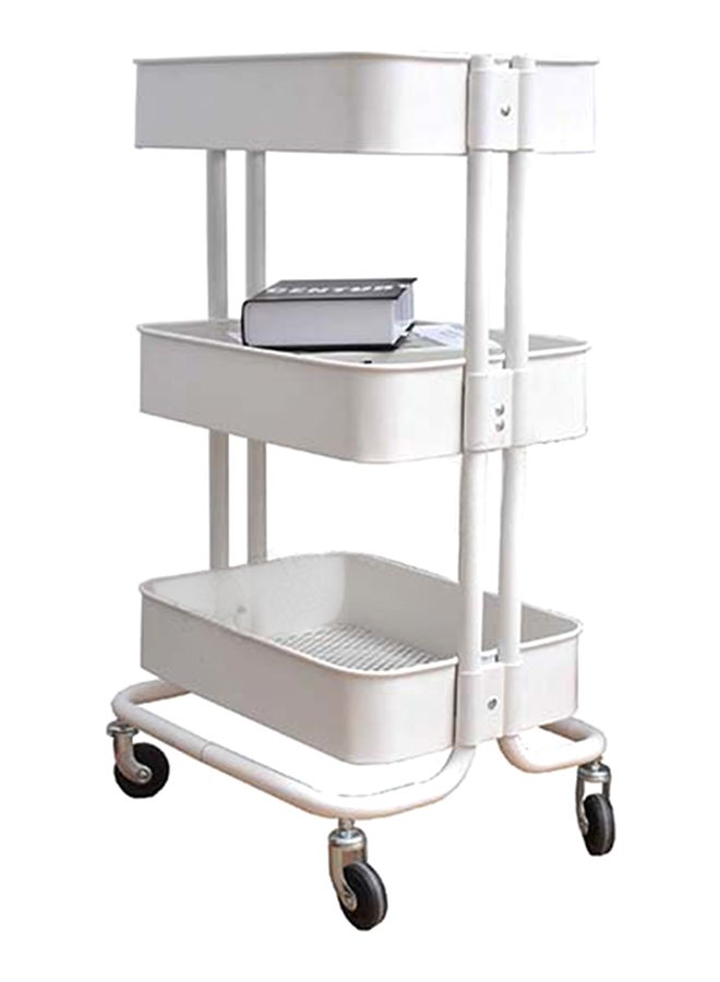 Neathome Four Wheels 3 Tier Rolling Cart White 79x45cm - Image 2