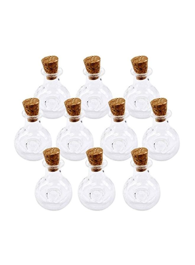 OULII 10-Piece Glass Bottle Jar With Cork Clear/Brown 2.3x2inch - Image 1
