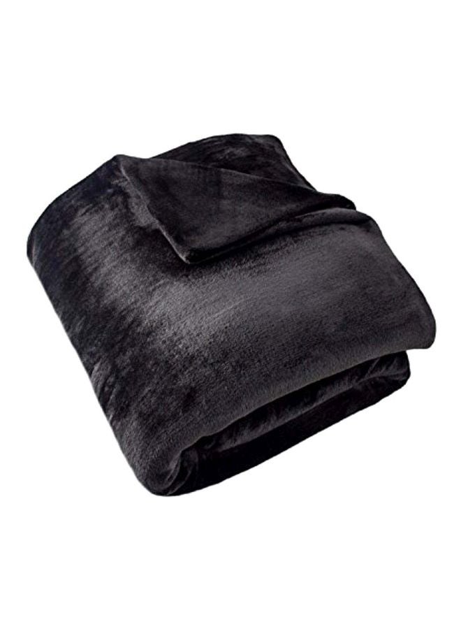 كوزي فليس غطاء خفيف من البوليستر polyester أسود 90x90بوصة 