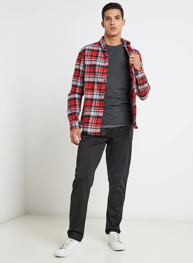Solid Drawstring Pants Black  - Image 3