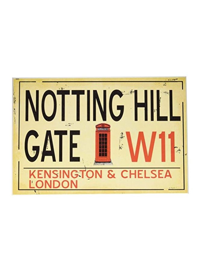 Notting Hill W11 London Underground Rectangle Wall Plaque Beige/Black/Orange 10x0.5x15inch - v1580812069/N34225997A_1