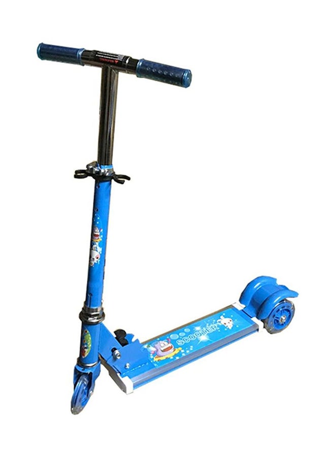 3-Wheel Folding And Adjustable Kick Scooter In Blue For Kids And Adults Blue 12x12x10cm