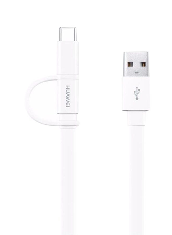 هواوي كابل محول من Micro USB إلى Type-C أبيض - Image 1