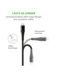 iends Lightning Cable USB Fast Charging and Data Sync Black  - Image 2