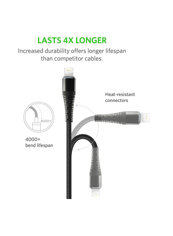آيندز كابل Lightning USB للشحن السريع ومزامنة البيانات . أسود - Image 2