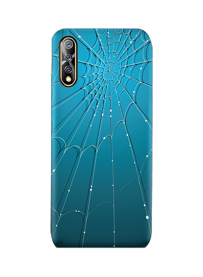 غطاء حماية واقٍ لهاتف فيفو S1 نمط شبكة العنكبوت بلون أزرق