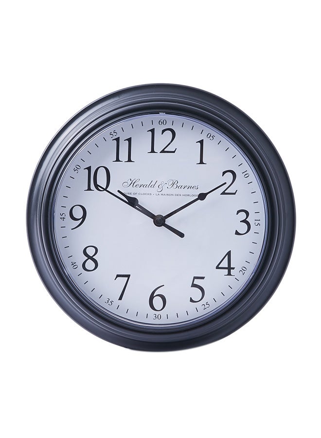 Round Shape Analog Wall Clock Black 22.6cm - v1580821124/N34204490A_1