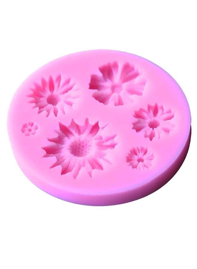 يو-هومي قالب تزيين الكيك على شكل زهرة دوار الشمس وردي 7.4 x 1سم