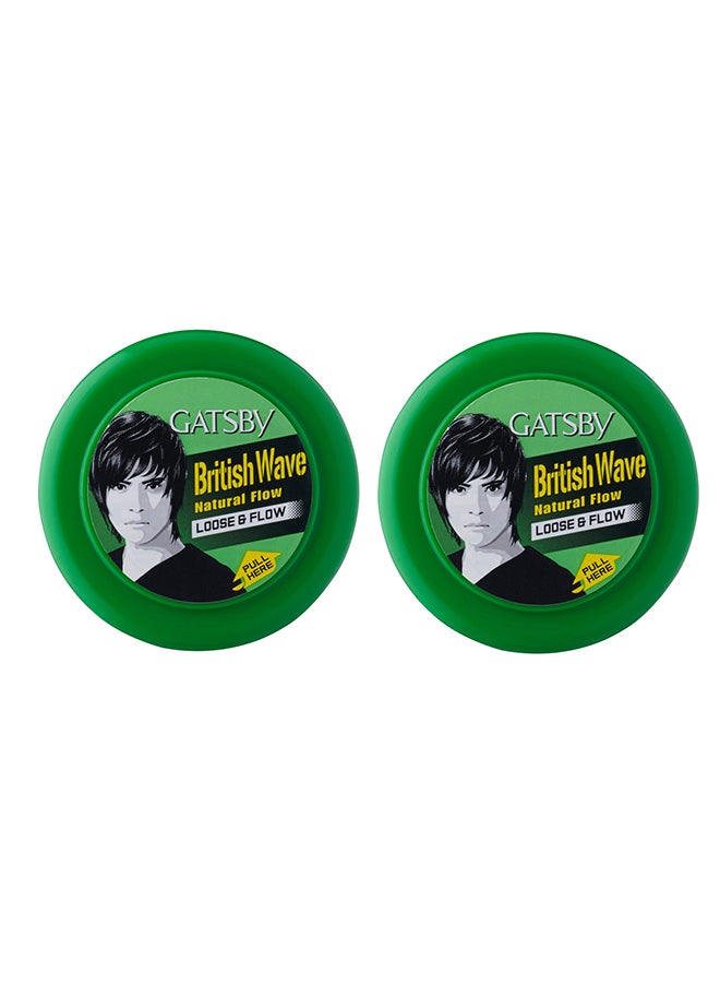 GATSBY Pack Of 2 British Wave Natural Flow Hair Styling Wax 75grams - Image 1