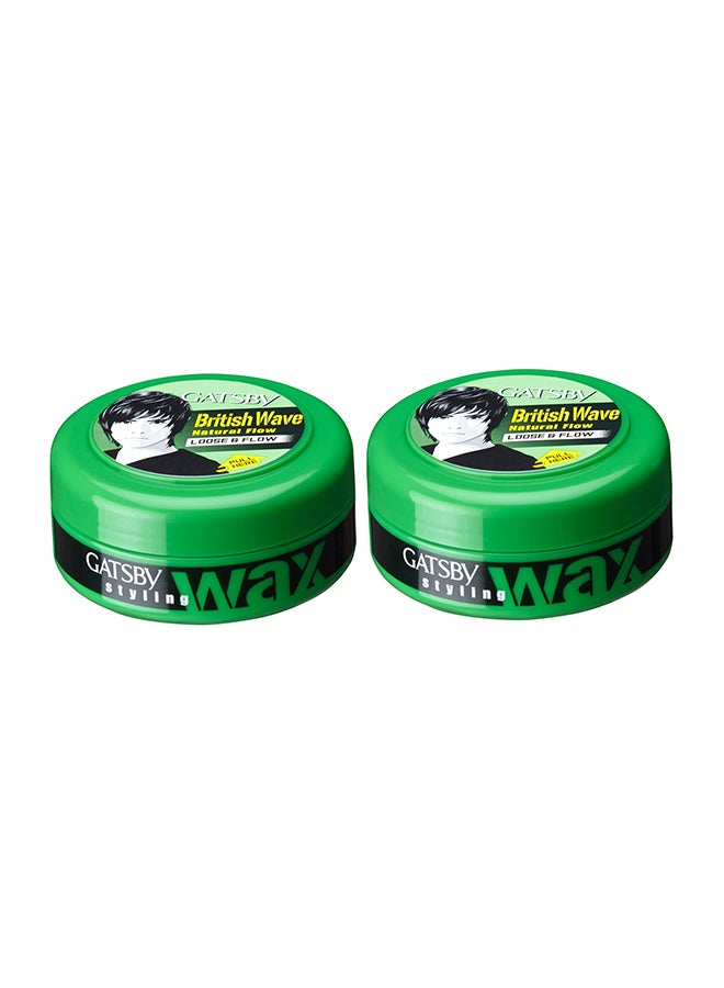 GATSBY Pack Of 2 British Wave Natural Flow Hair Styling Wax 75grams - Image 2