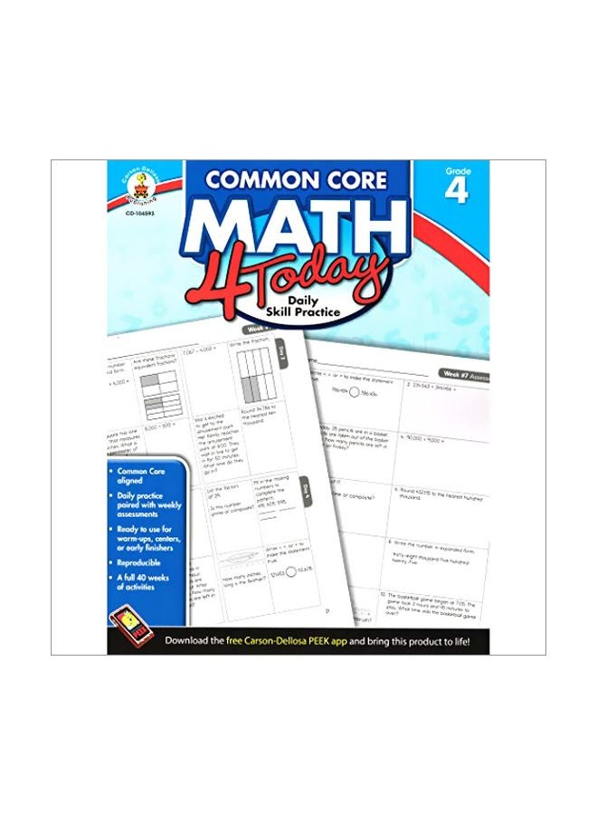 Common Core Math 4 Today Grade 4 : Daily Skill Practice paperback english - 01-May-13 