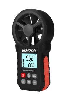 Handheld Portable Anemometer With LCD Backlight Black/Red