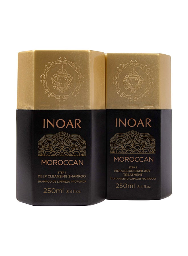 Inoar - Moroccan Deep Cleansing Shampoo And Keratin Treatment Set 2 x 250ml - Image 1