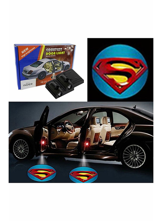 Inder 2-Piece LED Car Door Superman-1 Logo Projector Shadow Light Set  - Image 2