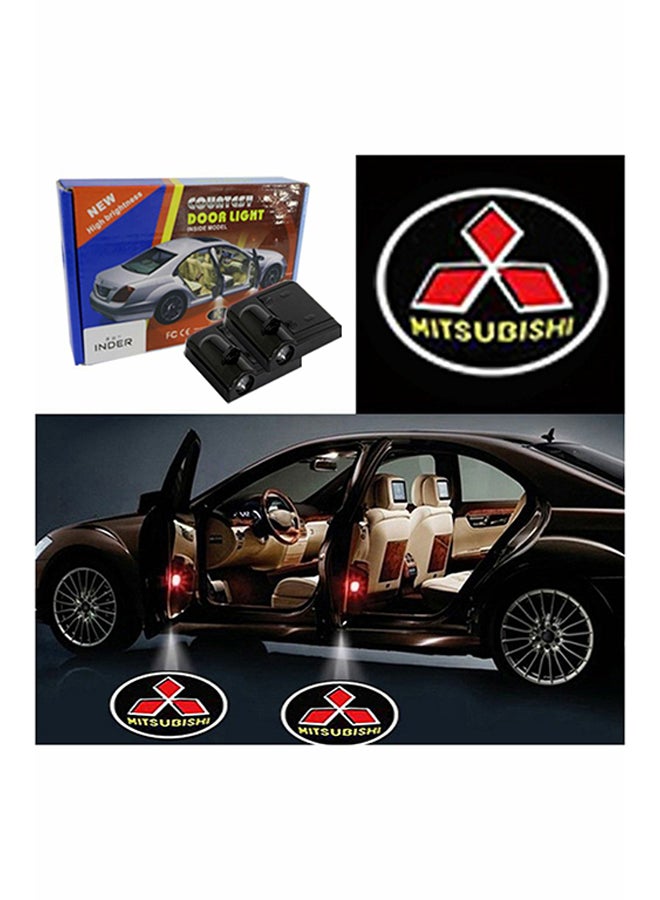 Inder 2-Piece LED Car Door Mitsubishi Logo Projector Shadow Light Set  - Image 2