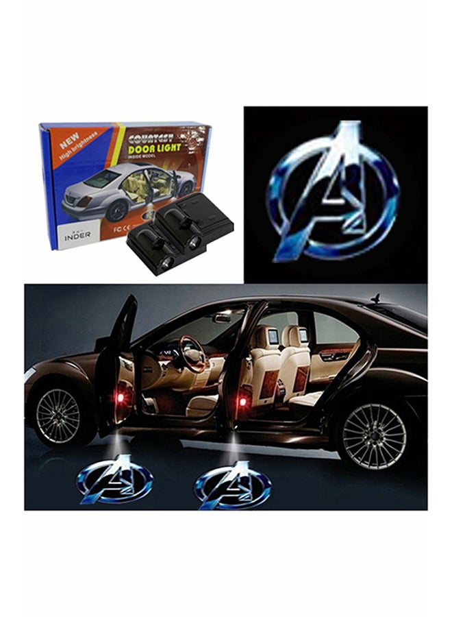 Inder 2-Piece LED Car Door Avengers Logo Projector Shadow Light Set - Image 2