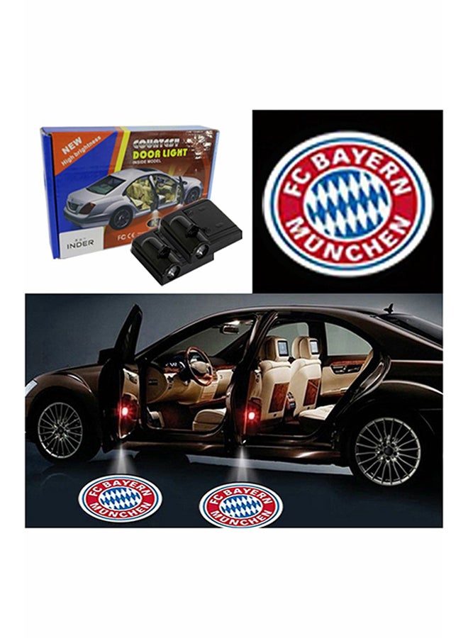 إندر طقم إضاءة LED لباب السيارة يضيئ بصورة شعار بايرن ميونخ عند فتح الباب مكون من قطعتين - Image 2