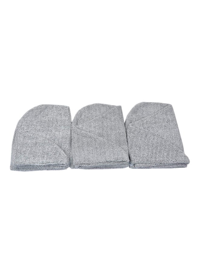Sinland Pack Of 3 Microfiber Quick Drying Hair Towel Wrap Grey 11 x 25.6inch - Image 2