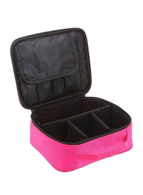 Cosmetic Storage Bag With Padded Handle Rose Red