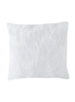 Home Box Faux Sheep Skin cushion polyester White 45x45cm  - Image 2