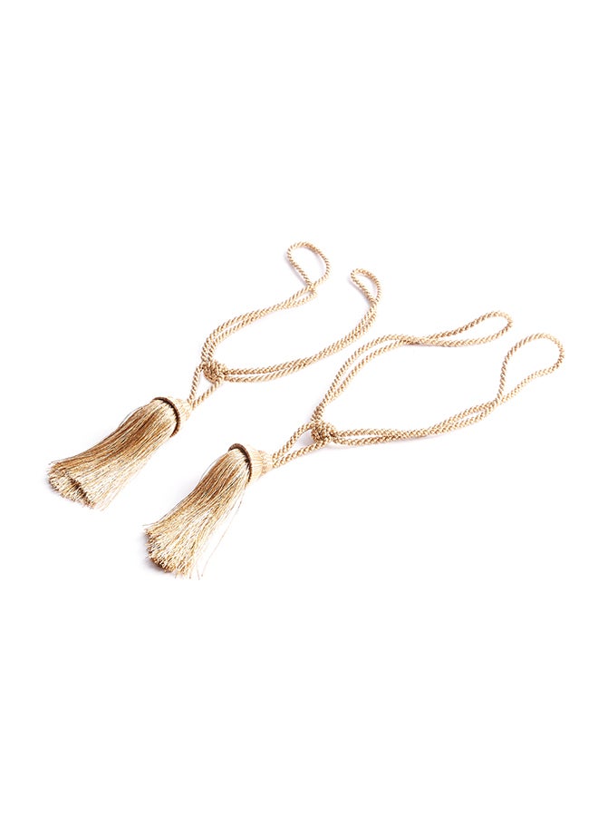 Home Box 2-Piece Polyster Tassel Set Brown 60cm - Image 2