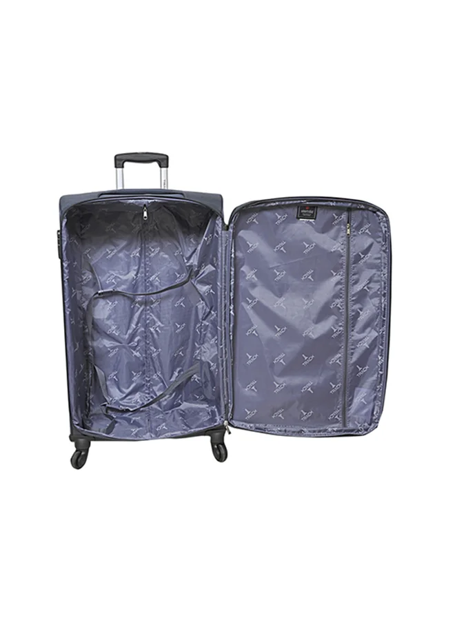 Track Softside 3 Piece Luggage Trolley Set Blue