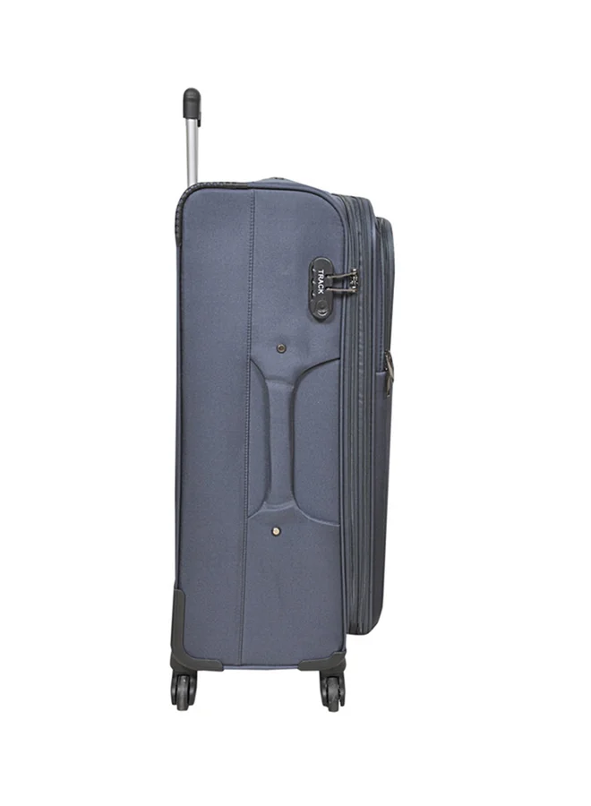 Track Softside 3 Piece Luggage Trolley Set Blue