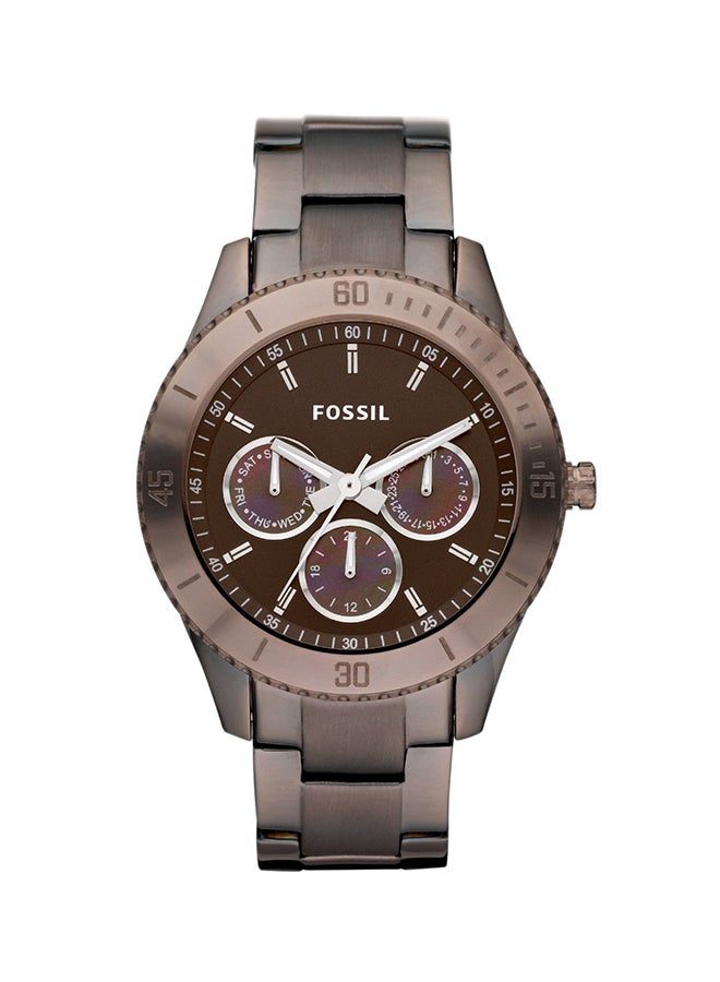 فوسيل ساعة يد ستيلا بعقارب وسوار من الستانلس ستيل طراز ES3021 للنساء - Image 1