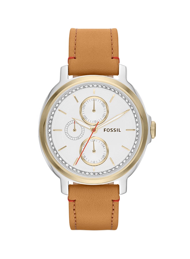 FOSSIL Women's Chelsey Leather Analog Wrist Watch ES3523 - 39 mm - Tan  - Image 1