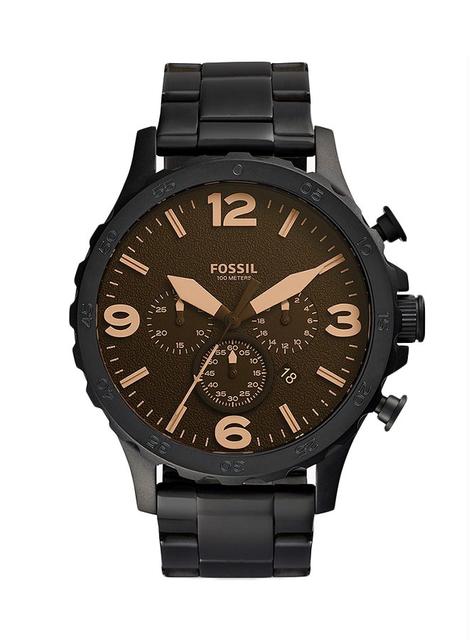 FOSSIL men Nate Stainless Steel Chronograph Wrist Watch JR1356  - Image 1