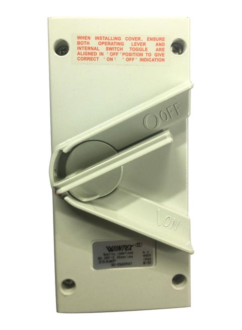 20Amp 2 Pole Rotary Isolator Switch IP65 - UKF-20A-2P White