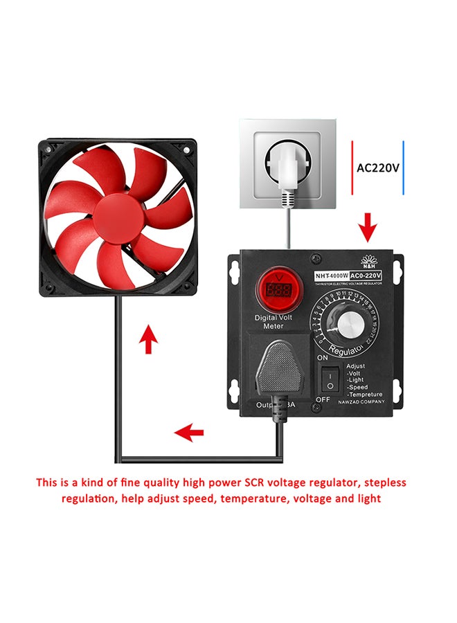 Compact Variable Voltage Controller Black 18x10x12centimeter - Image 3