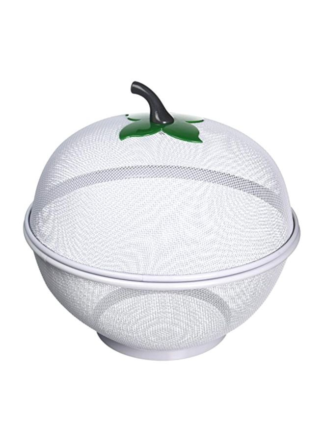 Apple Shaped Fruit And Vegetable Basket White/Green 10inch - v1580893276/N34249727A_1