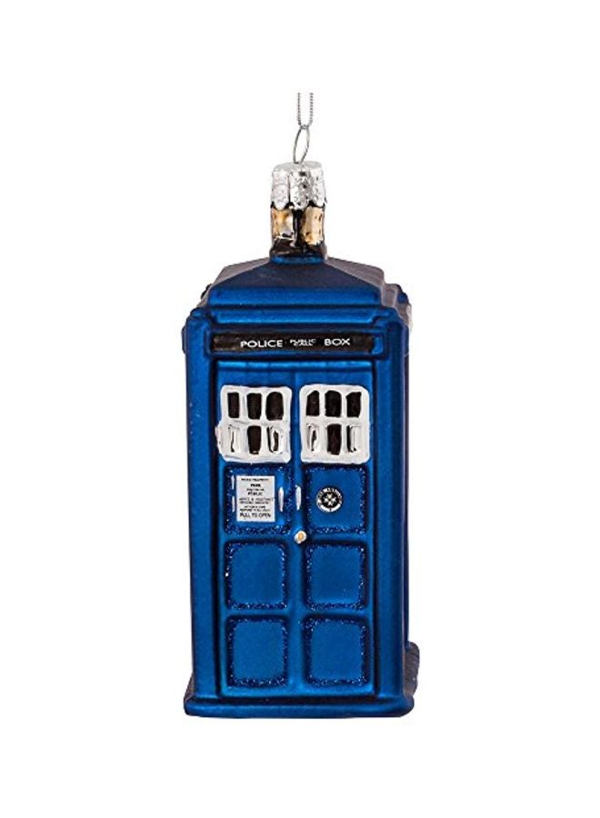 Kurt Adler - Tardis Glass Figural Ornament Blue/White 4.25inch - Image 1