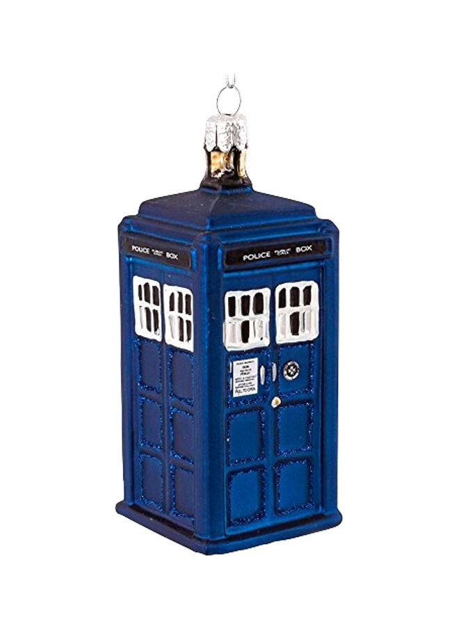 Kurt Adler - Tardis Glass Figural Ornament Blue/White 4.25inch - Image 1