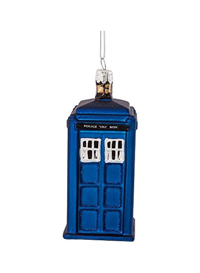Kurt Adler - Tardis Glass Figural Ornament Blue/White 4.25inch - Image 1