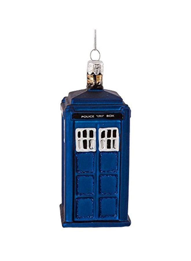 Kurt Adler - Tardis Glass Figural Ornament Blue/White 4.25inch - Image 1