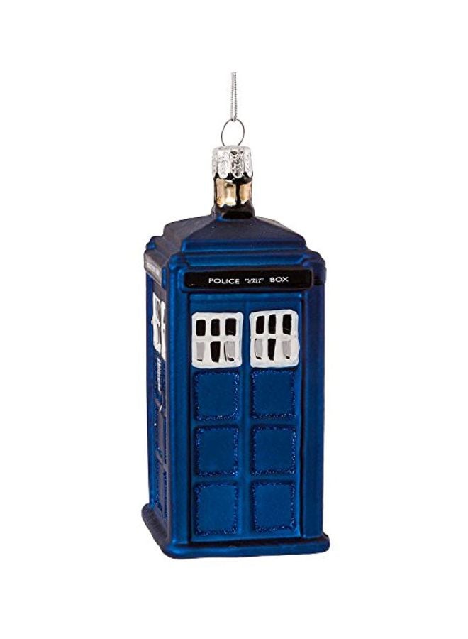 Kurt Adler - Tardis Glass Figural Ornament Blue/White 4.25inch - Image 1