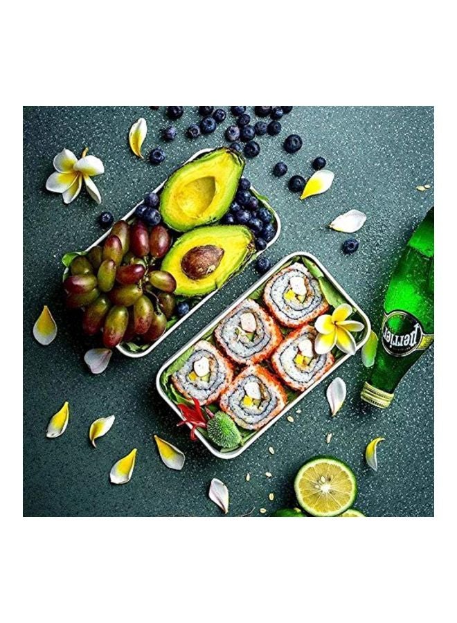 PuTwo 2-Tier Bento Lunch Box Black/Brown 18.5x11x10.8inch - Image 2