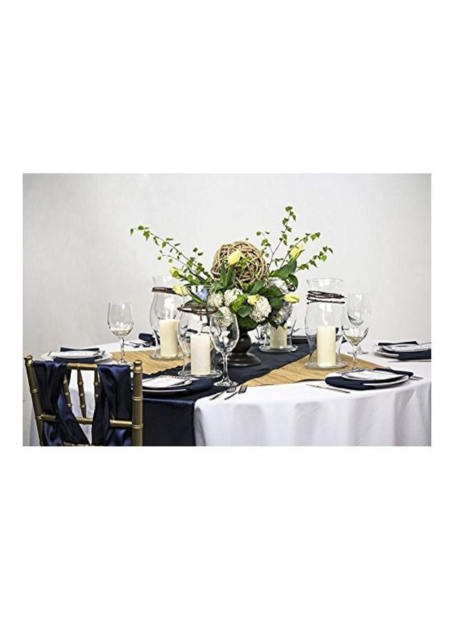 LinenTablecloth Satin Table Runner Navy Blue 14X108inch  - Image 2