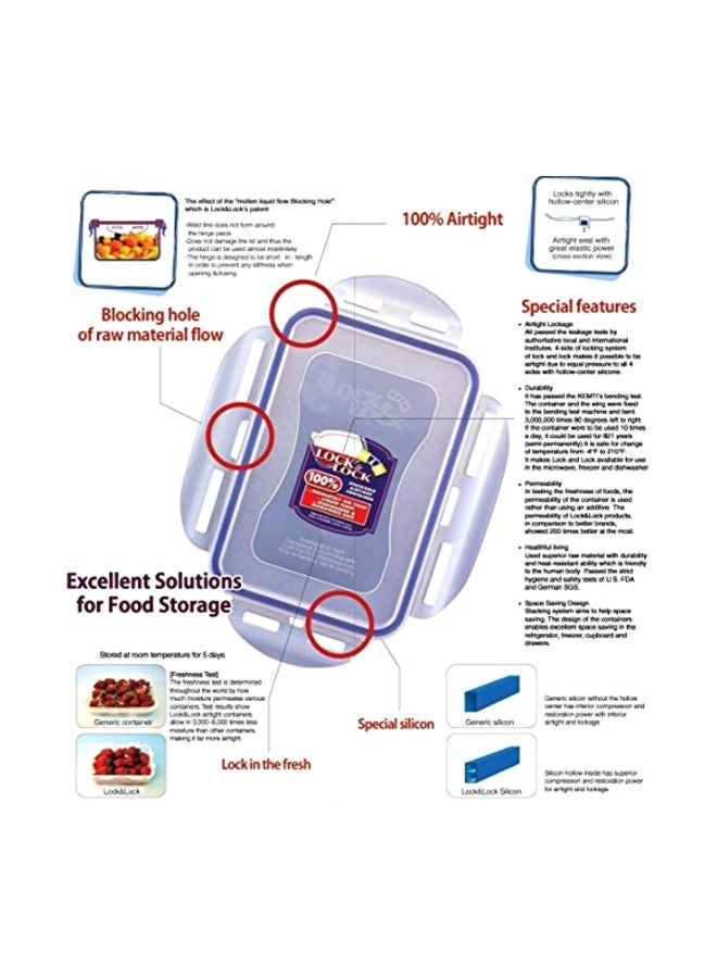 لوك اند لوك علبة تخزين طعام محكمة الغلق أزرق/شفاف 8.1x5.3x2بوصة - Image 3
