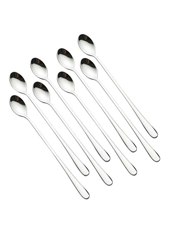 8-Piece Long Handle Spoon Set Silver - v1580894294/N34252071A_1