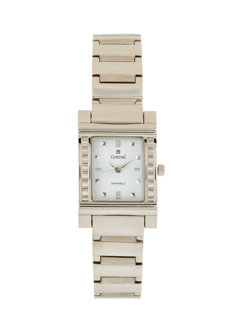 جينيفال من سويسرا ساعة يد بعقارب وسوار من الستانلس ستيل طراز Gm624Ww للنساء - Image 1