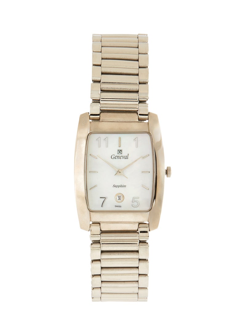 جينيفال من سويسرا ساعة يد بعقارب وسوار من الستانلس ستيل طراز Gm433Wpw للنساء - Image 1