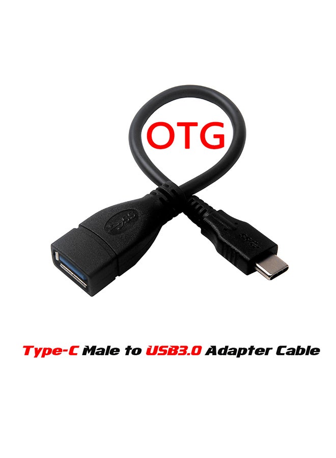Data Sync Type-C Male To USB Adapter Cable Black - Image 2