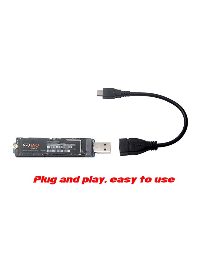 Data Sync Type-C Male To USB Adapter Cable Black - Image 3