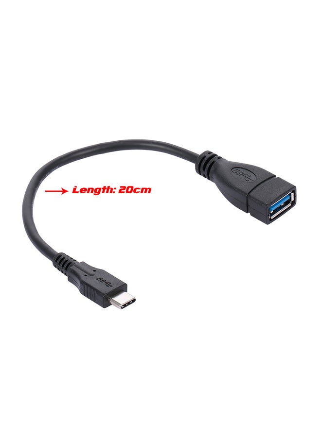 Data Sync Type-C Male To USB Adapter Cable Black - Image 4